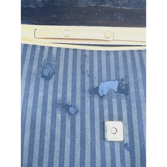 Vintage Fendi Selleria Striped Canvas & Leather Envelope Crossbody Bag Repair - Picture 10 of 16